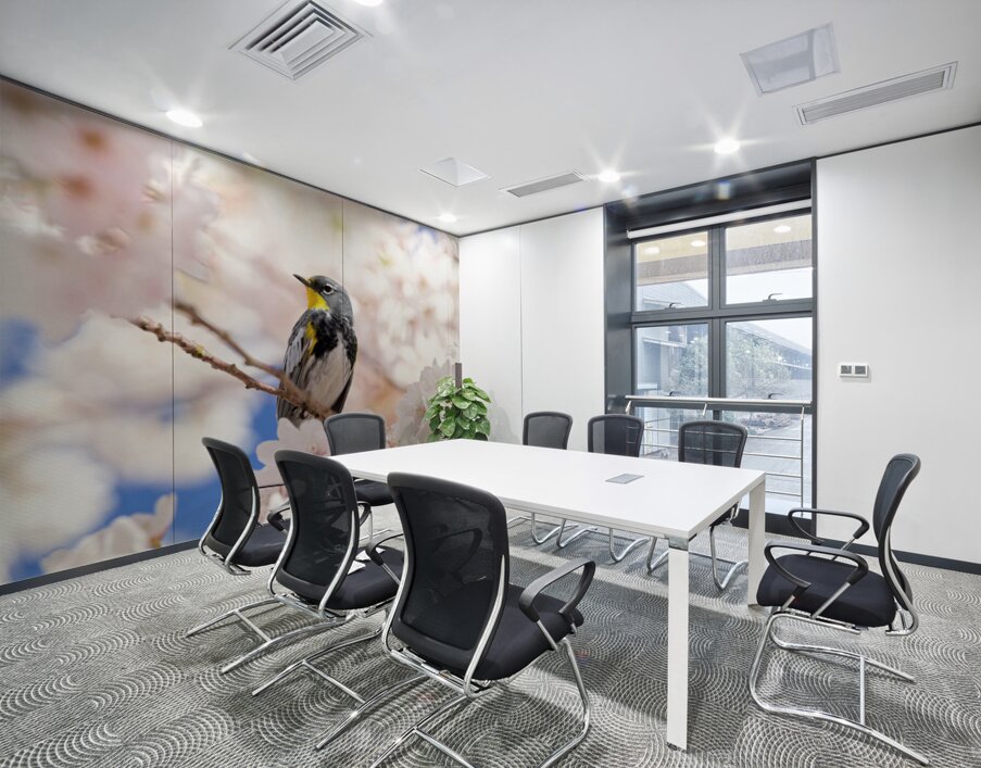 Warbler & Cherry Blossoms Wall Printing